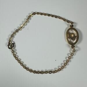 Christian Dior Trotter Logo Gold Tone Vintage Bracelet